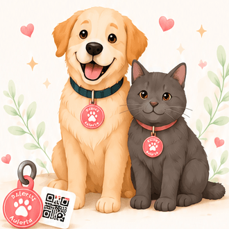 Cena Aulerta com cachorro, gato e pingentes.